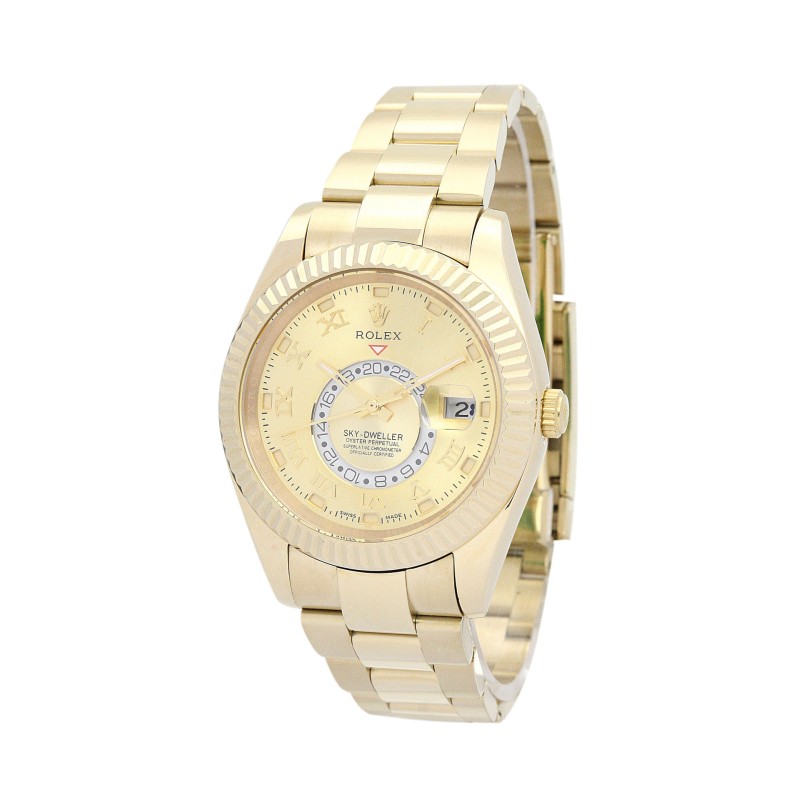 UK Best Champagne Arabic Dial Replica Rolex Sky-Dweller 326938-42 MM