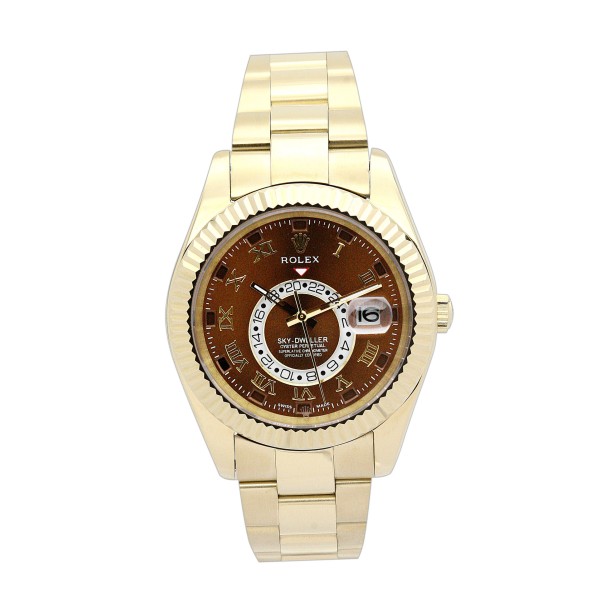 Best AAA Brown Dial Replica Rolex Sky-Dweller 326938-42 MM