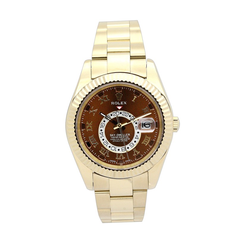 Best AAA Brown Dial Replica Rolex Sky-Dweller 326938-42 MM