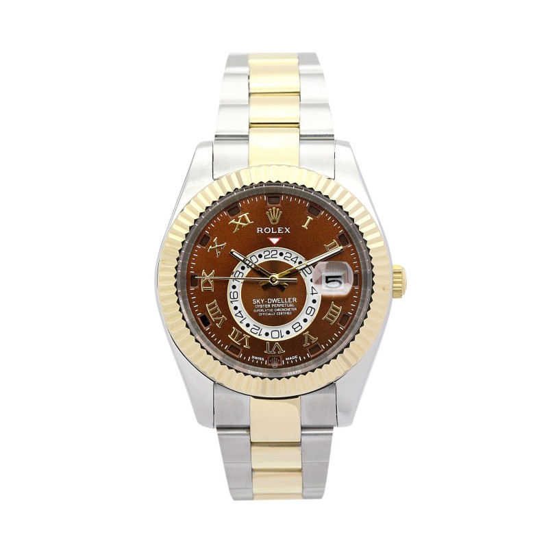 Best AAA Brown Dial Replica Rolex Sky-Dweller 326938-42 MM