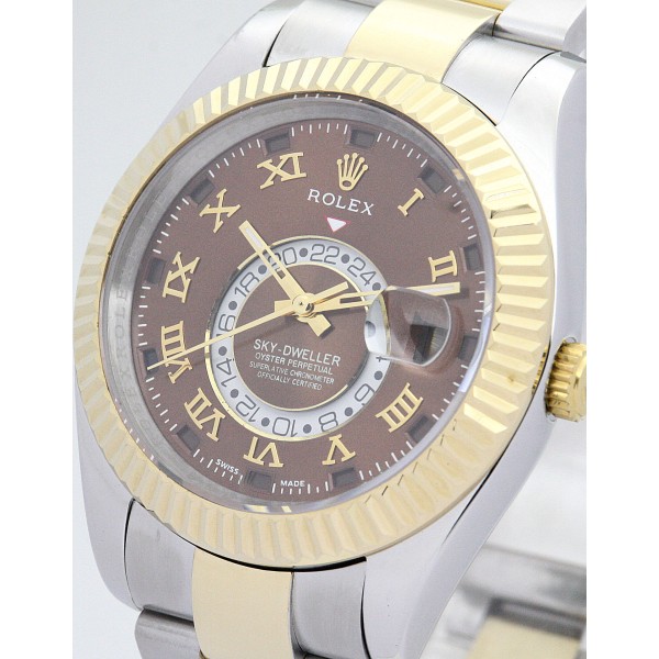 Best AAA Brown Dial Replica Rolex Sky-Dweller 326938-42 MM