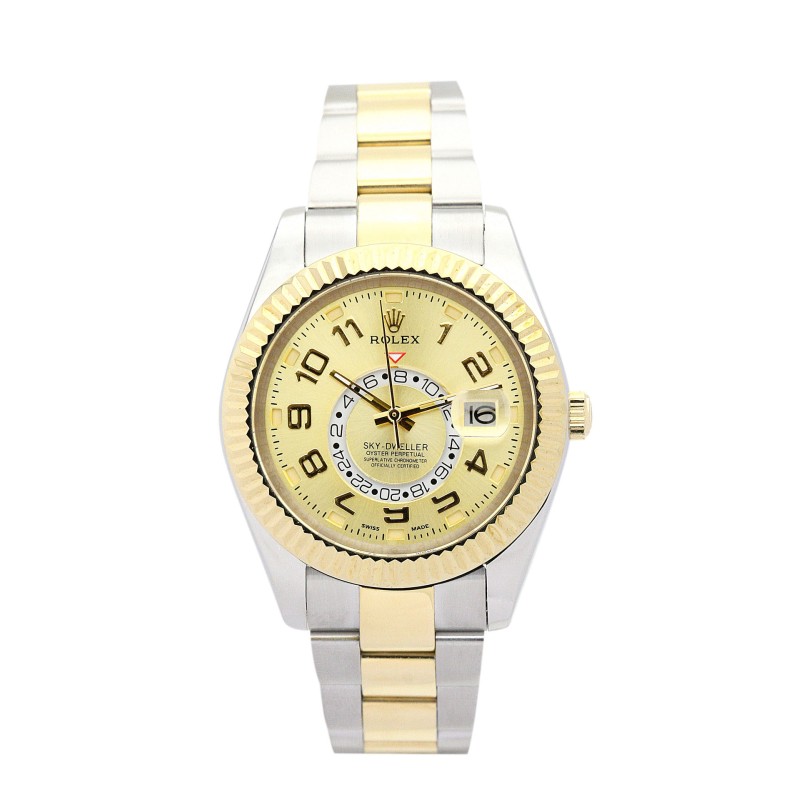 Best AAA Gold Dial Replica Rolex Sky-Dweller 326938-42 MM