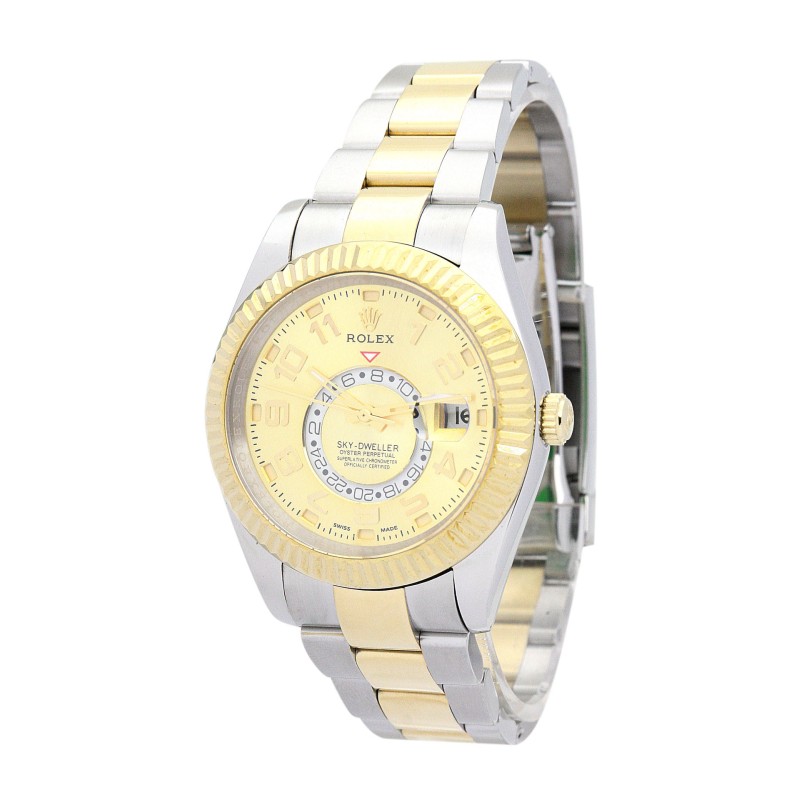 Best AAA Gold Dial Replica Rolex Sky-Dweller 326938-42 MM