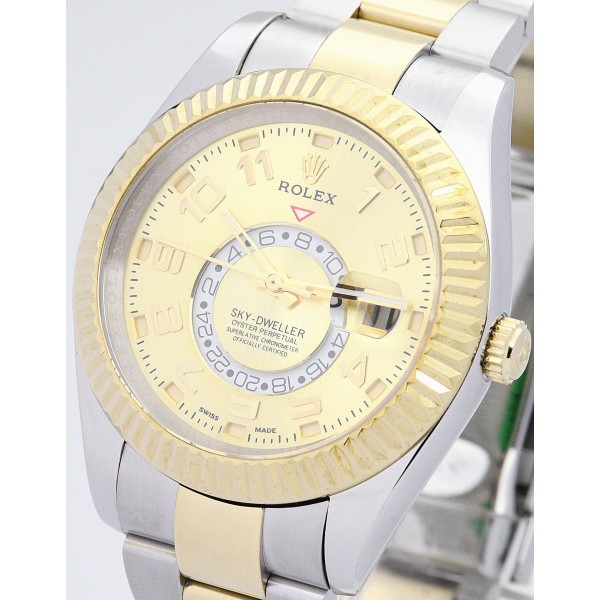 Best AAA Gold Dial Replica Rolex Sky-Dweller 326938-42 MM