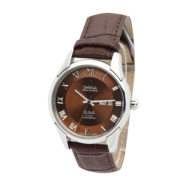 UK Best Brown Baton Dial Replica Omega De Ville Hour Vision-41 MM