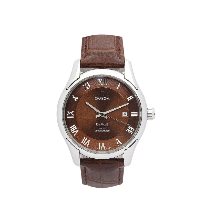 UK Best Brown Baton DIal Replica Omega De Ville Hour Vision-41 MM