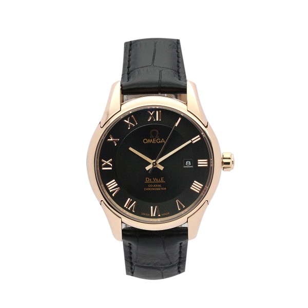 Best AAA Black Dial Replica Omega De Ville Hour Vision-41 MM