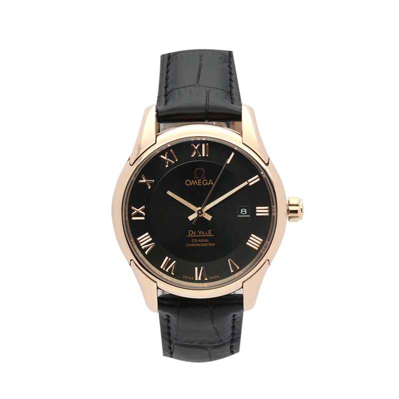 Best AAA Black Dial Replica Omega De Ville Hour Vision-41 MM