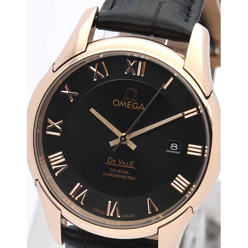 Best AAA Black Dial Replica Omega De Ville Hour Vision-41 MM