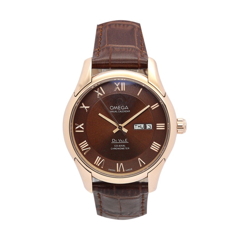 UK Best Brown Baton Dial Replica Omega De Ville Hour Vision-41 MM