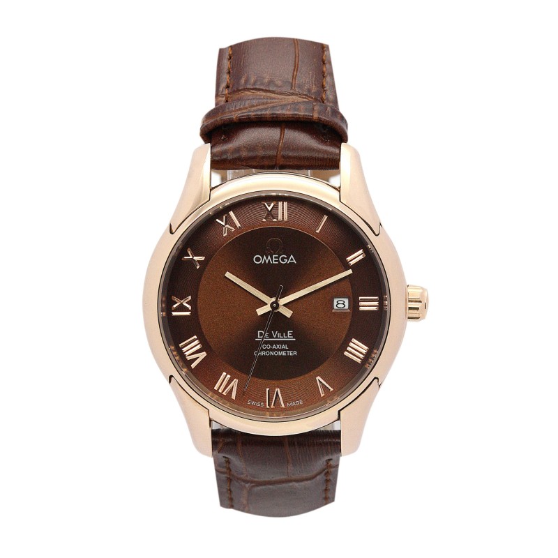 Best AAA Brown Baton Dial Replica Omega De Ville Hour Vision-41 MM