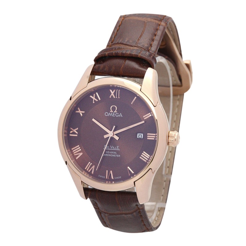 Best AAA Brown Baton Dial Replica Omega De Ville Hour Vision-41 MM