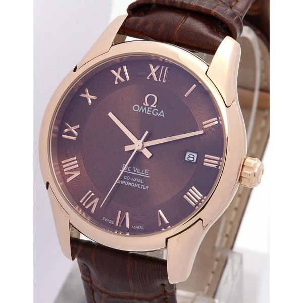 Best AAA Brown Baton Dial Replica Omega De Ville Hour Vision-41 MM