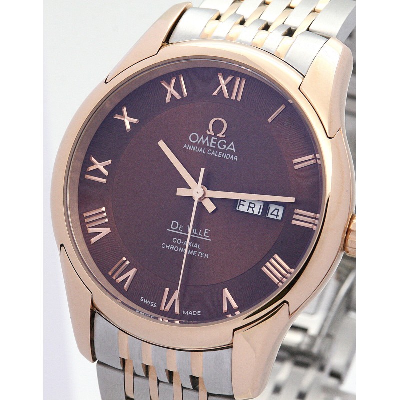 Best AAA Brown Dial Replica Omega De Ville Hour Vision-41 MM