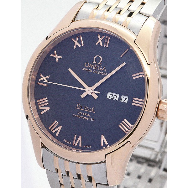 Best AAA Black Dial Replica Omega De Ville Hour Vision-41 MM