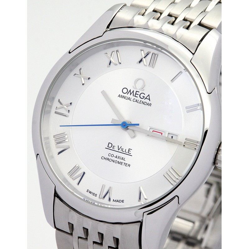 Best AAA Silver Baton Dial Replica Omega De Ville Hour Vision-41 MM