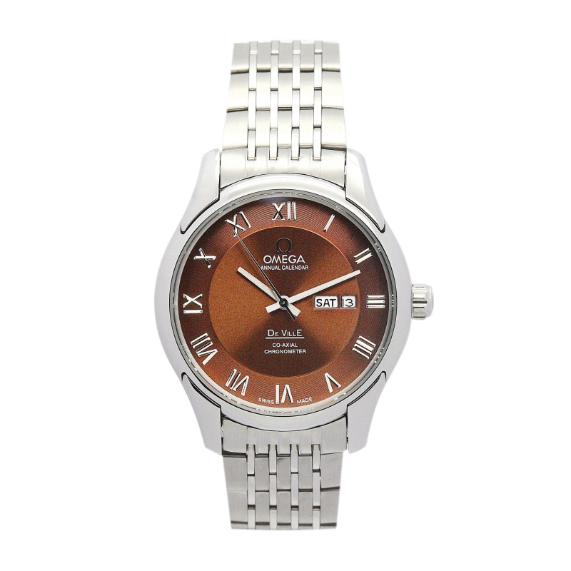 Best AAA Brown Baton Dial Replica Omega De Ville Hour Vision-41 MM