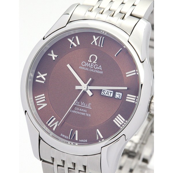 Best AAA Brown Baton Dial Replica Omega De Ville Hour Vision-41 MM