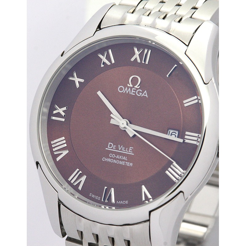 Best AAA Brown Baton Dial Replica Omega De Ville Hour Vision-41 MM