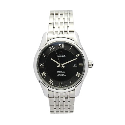 Best AAA Black Baton Dial Replica Omega De Ville Hour Vision-41 MM