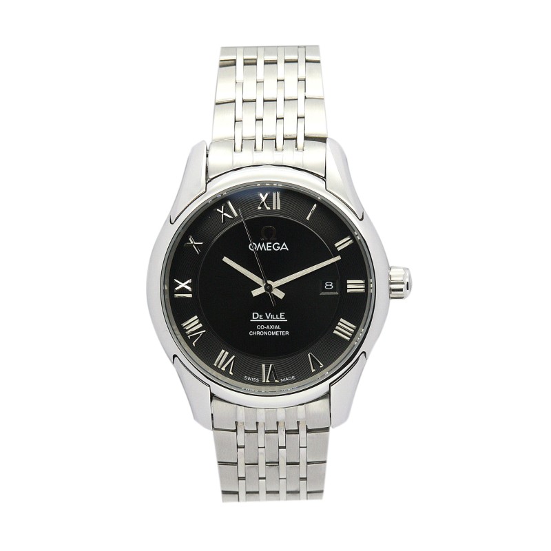 Best AAA Black Baton Dial Replica Omega De Ville Hour Vision-41 MM