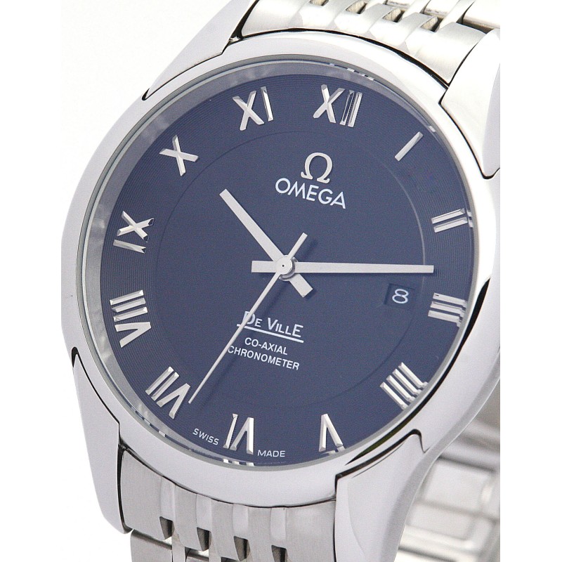 Best AAA Black Baton Dial Replica Omega De Ville Hour Vision-41 MM