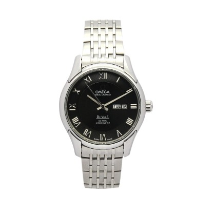 Best AAA Black Baton Dial Replica Omega De Ville Hour Vision-41 MM