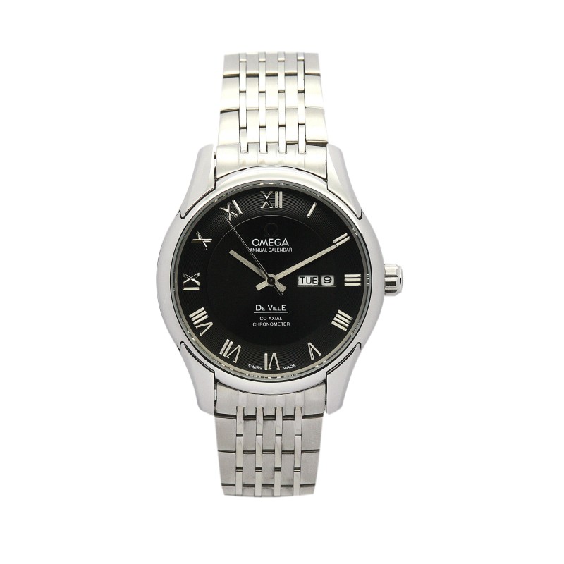 Best AAA Black Baton Dial Replica Omega De Ville Hour Vision-41 MM