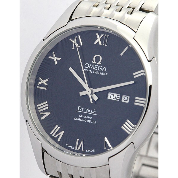 Best AAA Black Baton Dial Replica Omega De Ville Hour Vision-41 MM