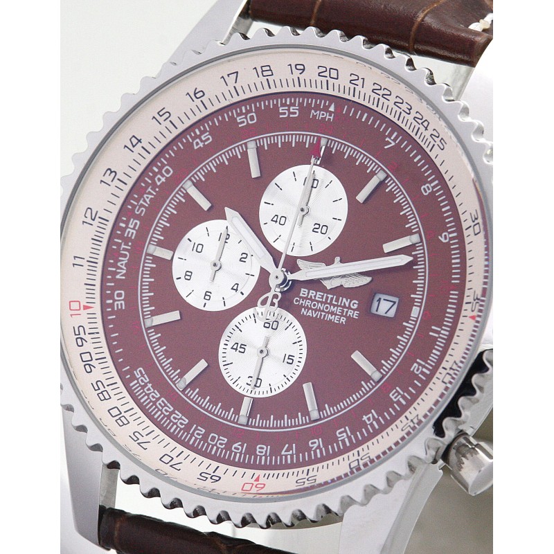 Best AAA Brown Baton Dial Replica Breitling Navitimer World A24322-46 MM