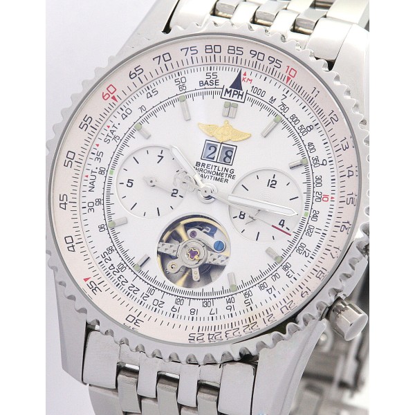 Best AAA White Baton Dial Replica Breitling Navitimer World A24322-46 MM