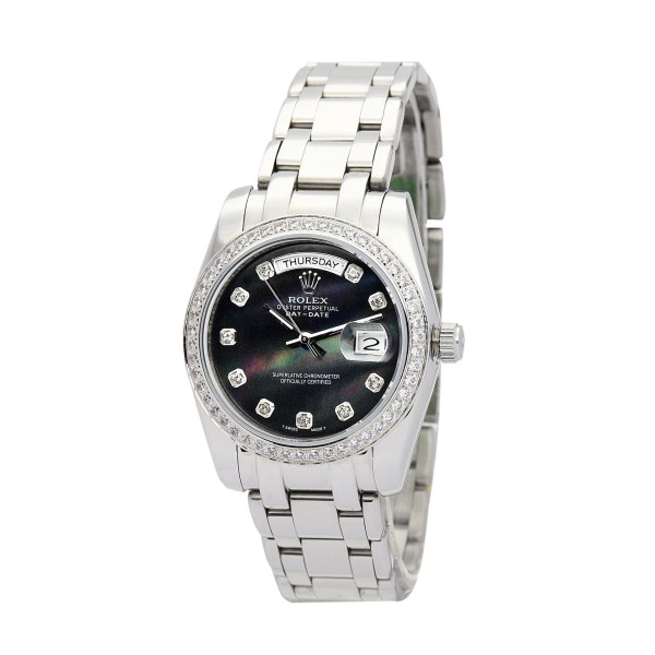 Best AAA Black Dial Replica Rolex Day-Date 118346-36 MM