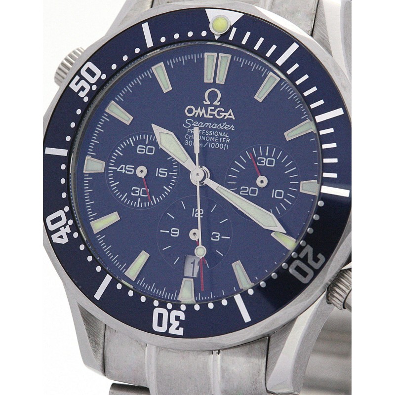 Best AAA Blue Baton Dial Replica Omega Speedmaster Date-38 MM