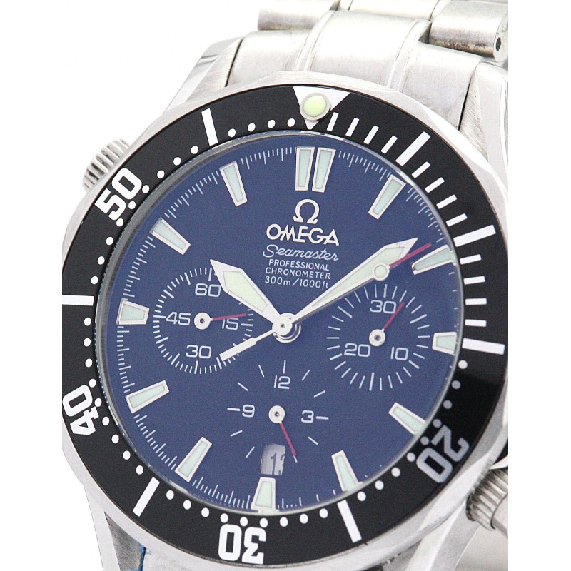 Best AAA Blue Baton Dial Replica Omega Speedmaster Date-38 MM