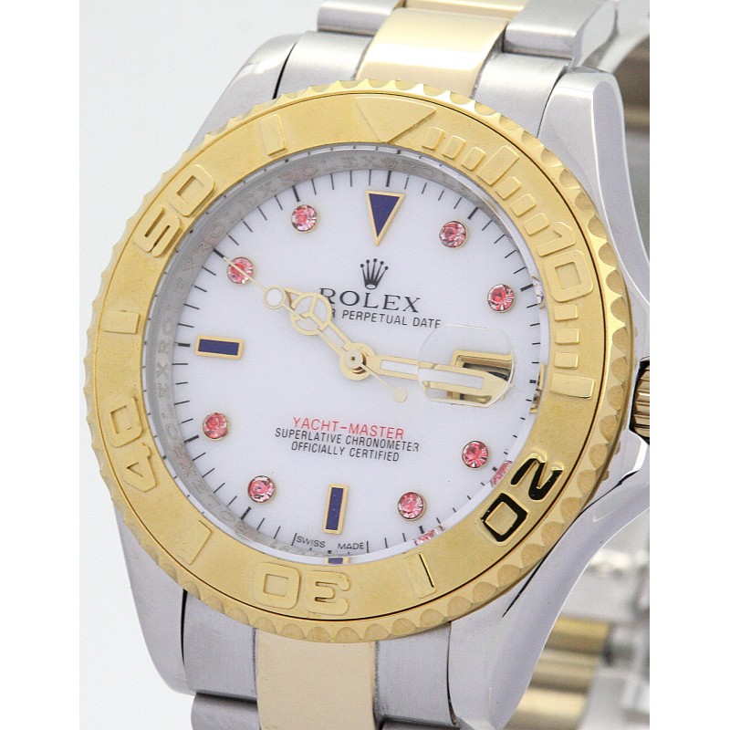 Best AAA Red Diamond and White Dial Replica Rolex Yacht-Master 16623-40 MM